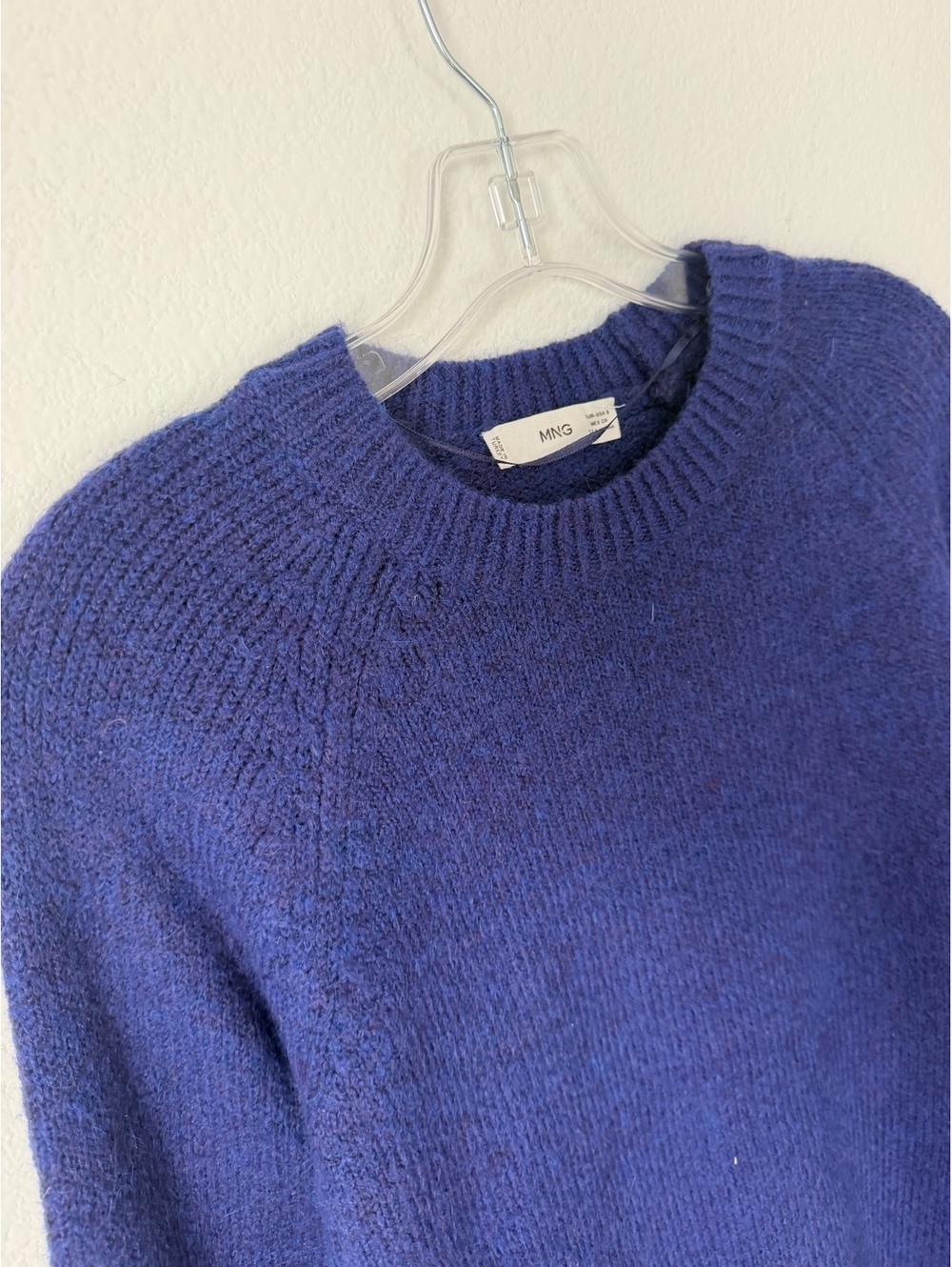 Mango MNG Long Sleeve Crew Neck Plum Purple Pullover Sweater Women's Size S - Picture 3 of 7